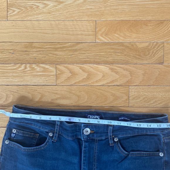 🔴 2 for $25 CHAPS Jeans Womens Mid Rise Crop Kick Jean size 14 length 29 - Picture 7 of 10